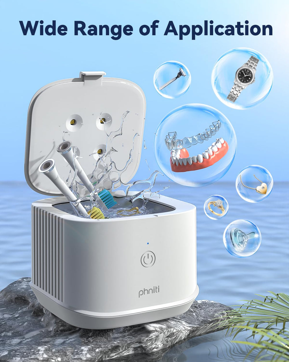 Large 13oz (375ml) capacity for dentures, retainers, and jewelry