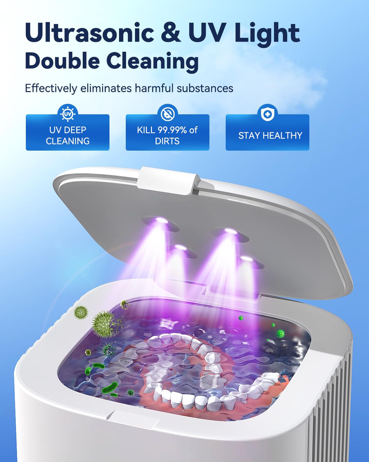Front view of Phniti ultrasonic cleaner