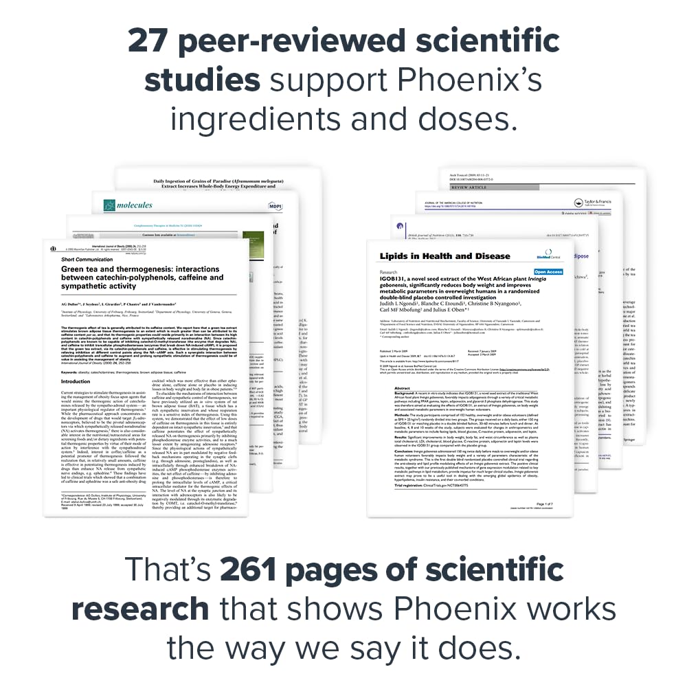 Transparent label showing Phoenix fat burner ingredients