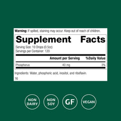 Phosfood Liquid label showing 60 mL