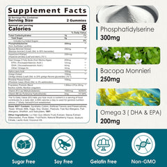 Blueberry-flavored phosphatidylserine gummies