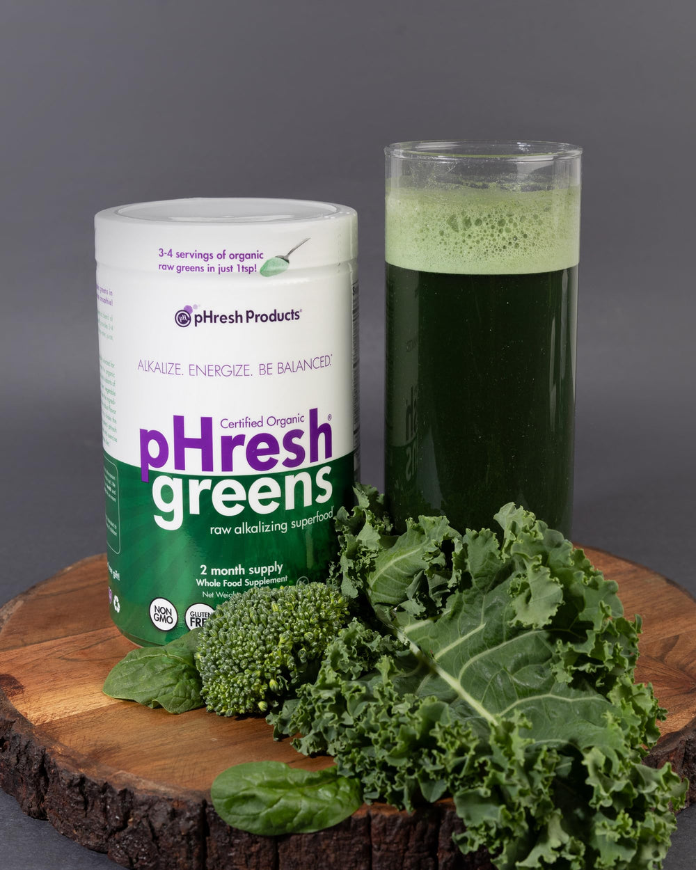pHresh Greens Raw Alkalizing Superfood Powder – 10 oz – 2 Month Supply ...