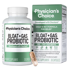 Product bottle of Physician's CHOICE Bloat & Gas Probiotic 30-count