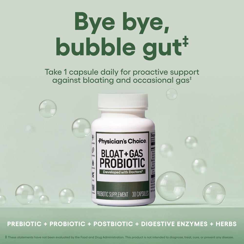 Close-up of bottle label highlighting 2B CFUs and 5-in-1 formula