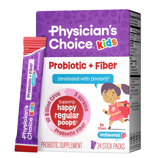 Box of Physician's Choice Kids Probiotic + Prebiotic Fiber Packets for ages 1 and up