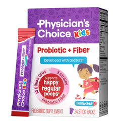 Box of Physician's Choice Kids Probiotic + Prebiotic Fiber Packets for ages 1 and up