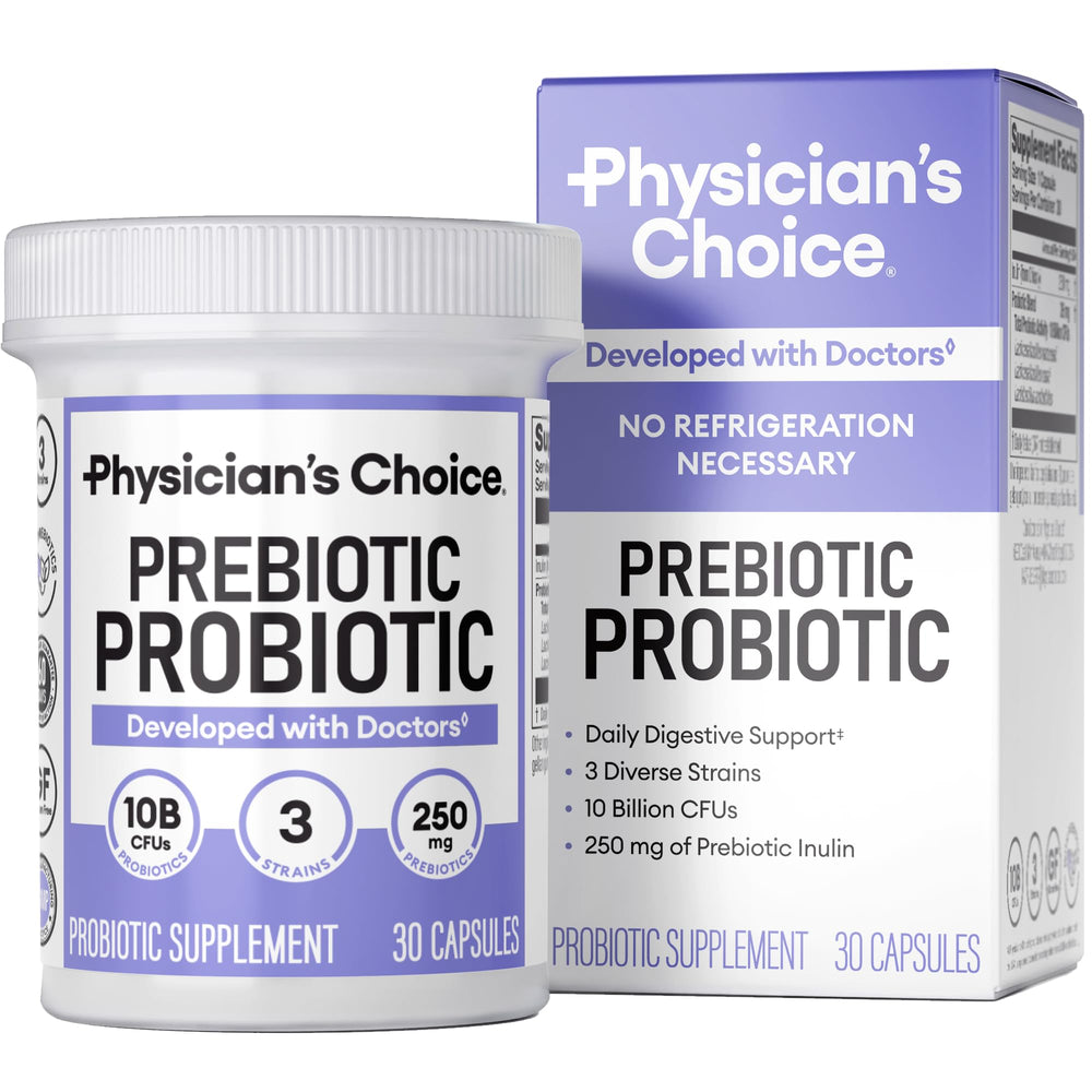 Physician's CHOICE Prebiotic-Probiotic bottle with multi-strain probiotics