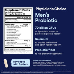 Shelf-stable bottle of Physician's Choice Probiotics for Men