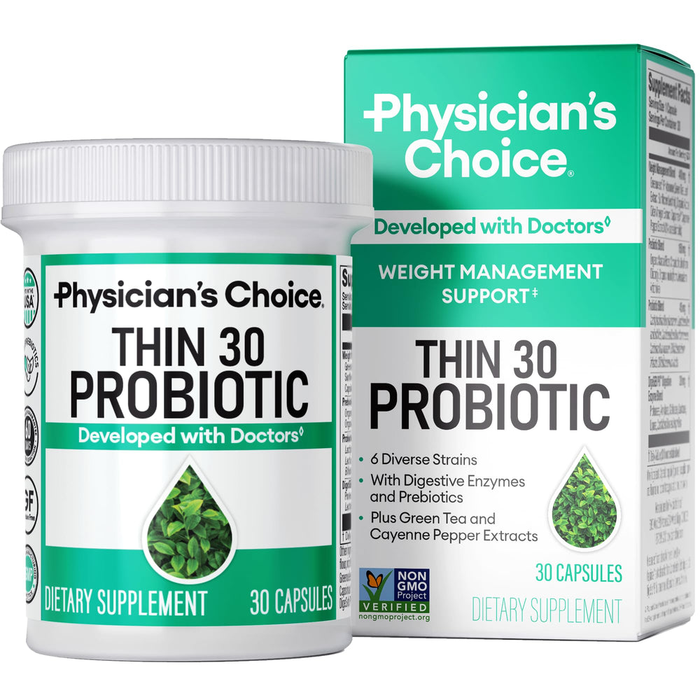 Physician's CHOICE probiotics bottle for weight management and bloating