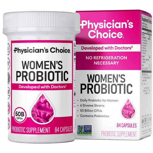 Front label of Physician's Choice Probiotics for Women bottle (84 count)