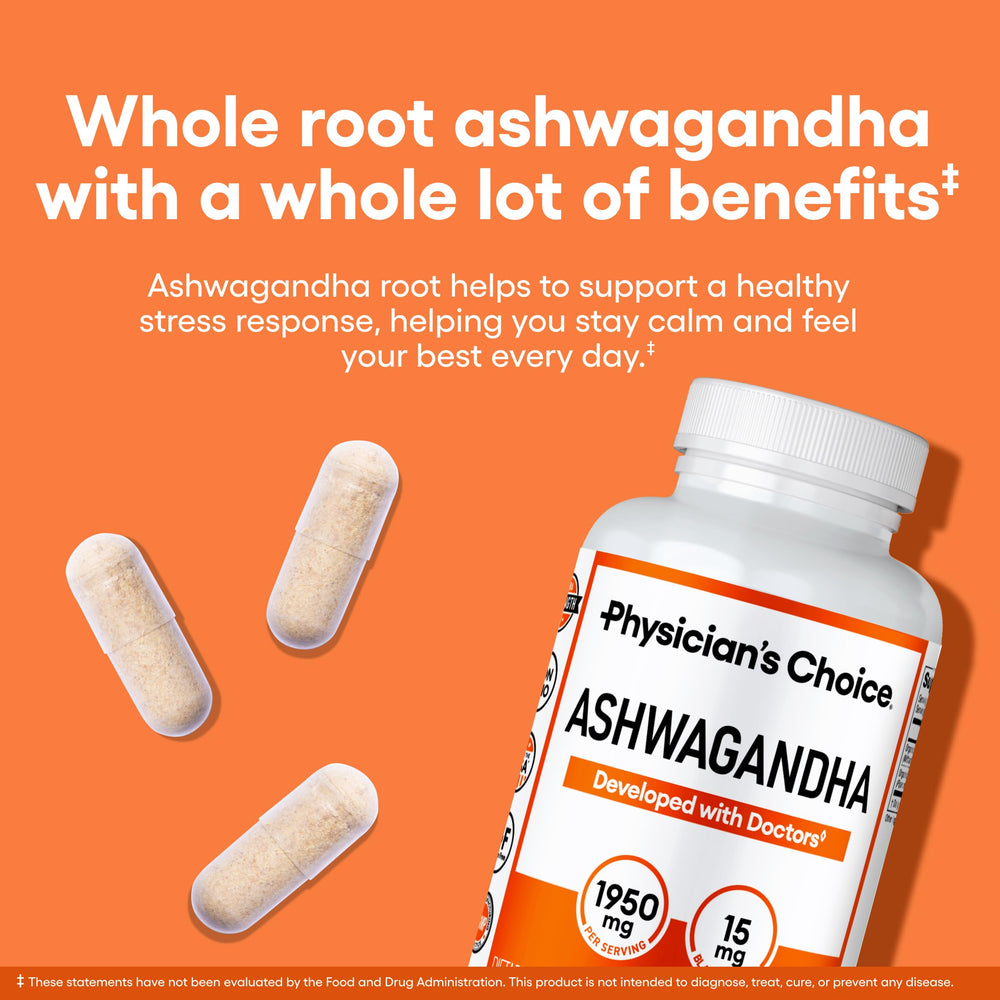 Close-up of ashwagandha capsules and powder