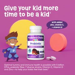 Kid-friendly berry-flavored probiotic chewable tablet