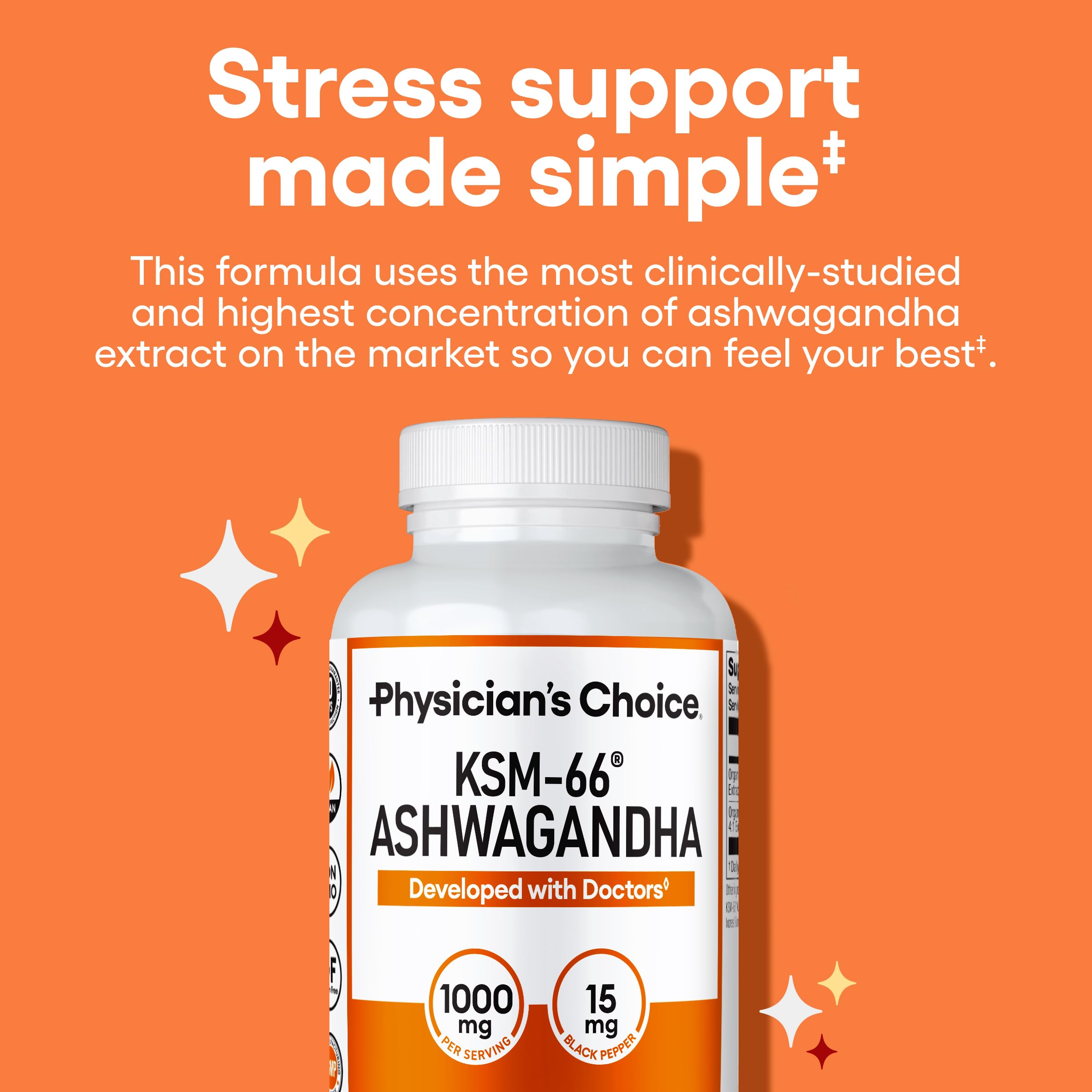 Product label of Physicians Choice KSM-66 Ashwagandha