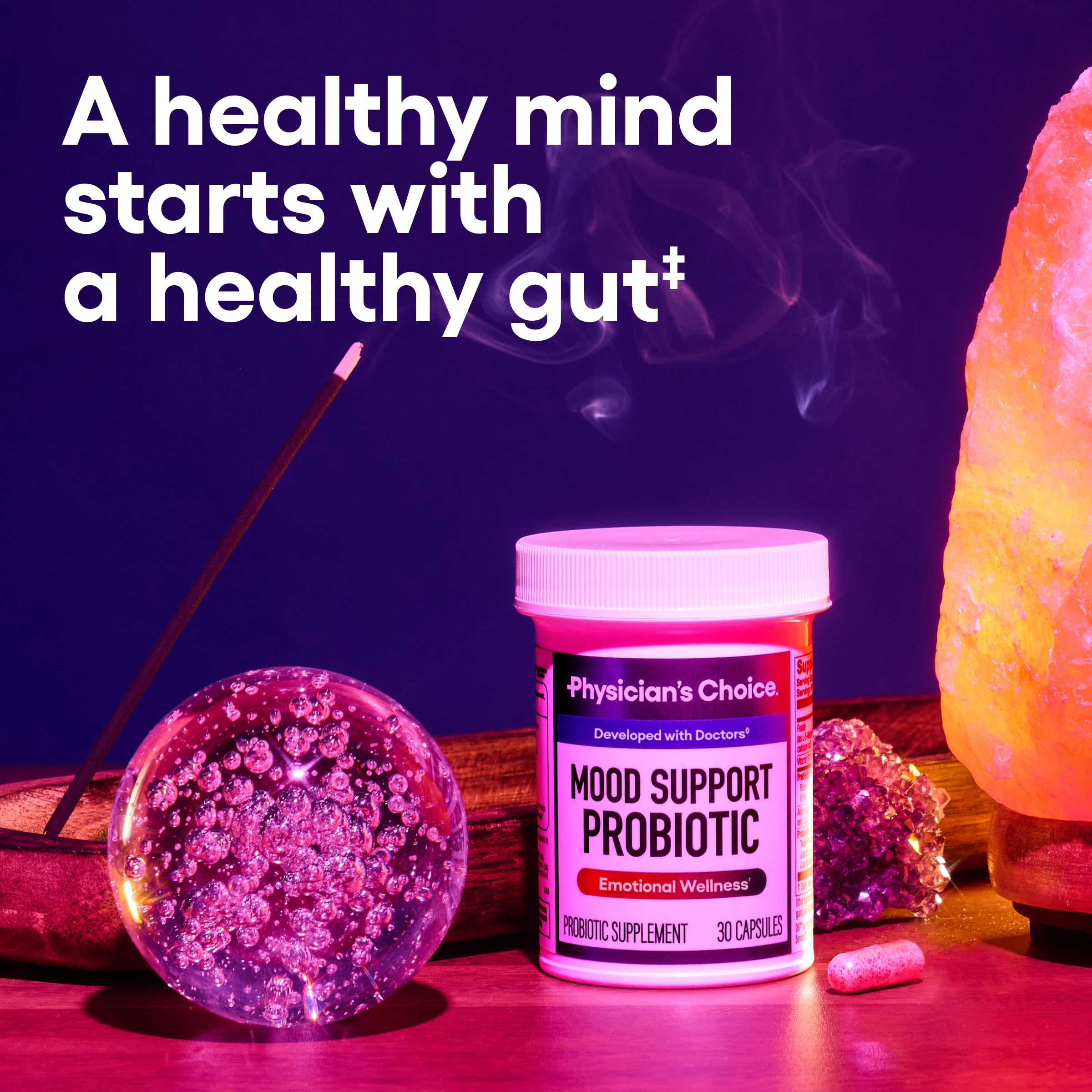 Close-up of Mood Probiotic label