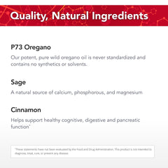 P73 oregano focus image emphasizing wild-harvested origin and purity.