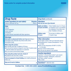 Perforated dispenser packaging highlights easy access to two-tablet doses.