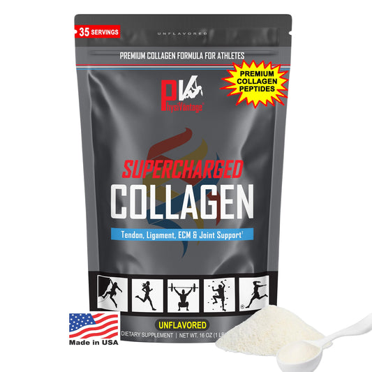 PhysiVantage Supercharged Collagen Peptides Powder 16oz tub, unflavored