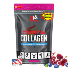 PhysiVantage Supercharged Collagen Peptides Powder – Pomegranate flavor, 16oz pouch