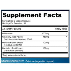 Phytage Labs Bladder Relief 911 ingredients panel closeup