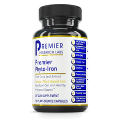 Front bottle of Phyto-Iron Premier with curry leaf capsules