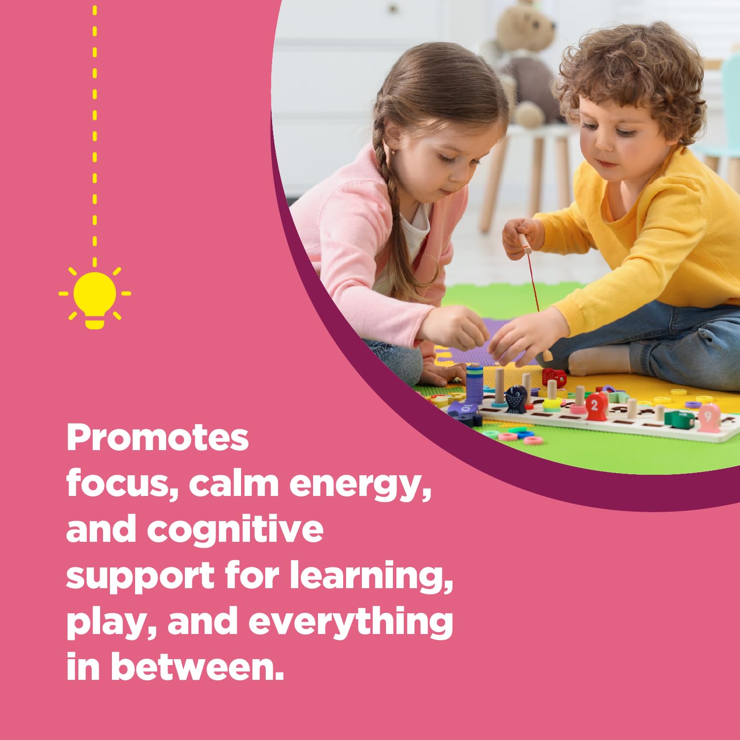 A child enjoying chewable brain-boosting gummies