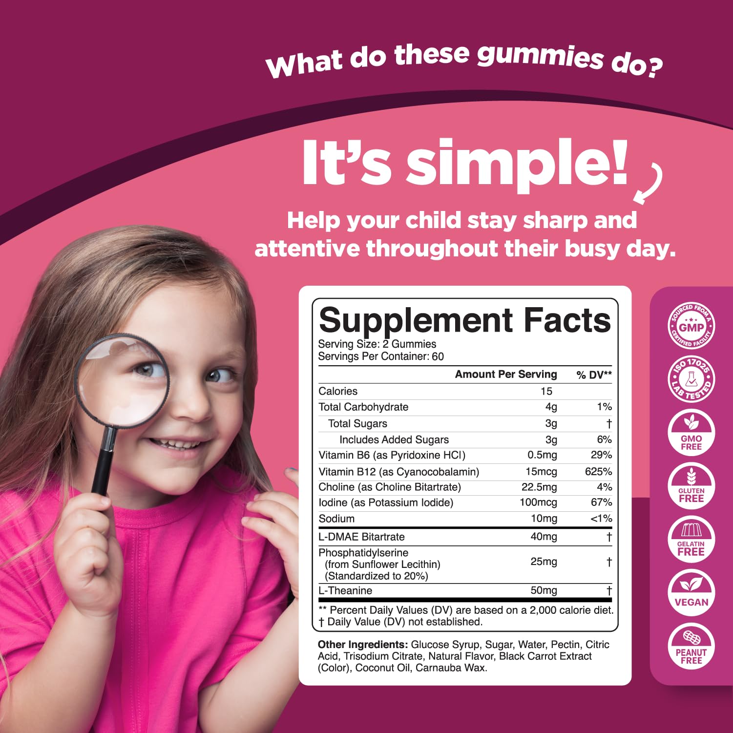 Phytoral packaging and bottle for Kids Focus Gummies