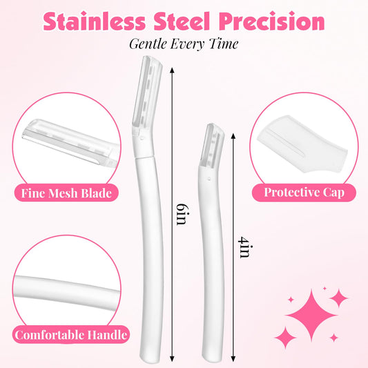 Phyyixs long-blade dermaplane razors for cheeks and forehead.