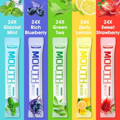 Glacial Mint flavor mouthwash packet