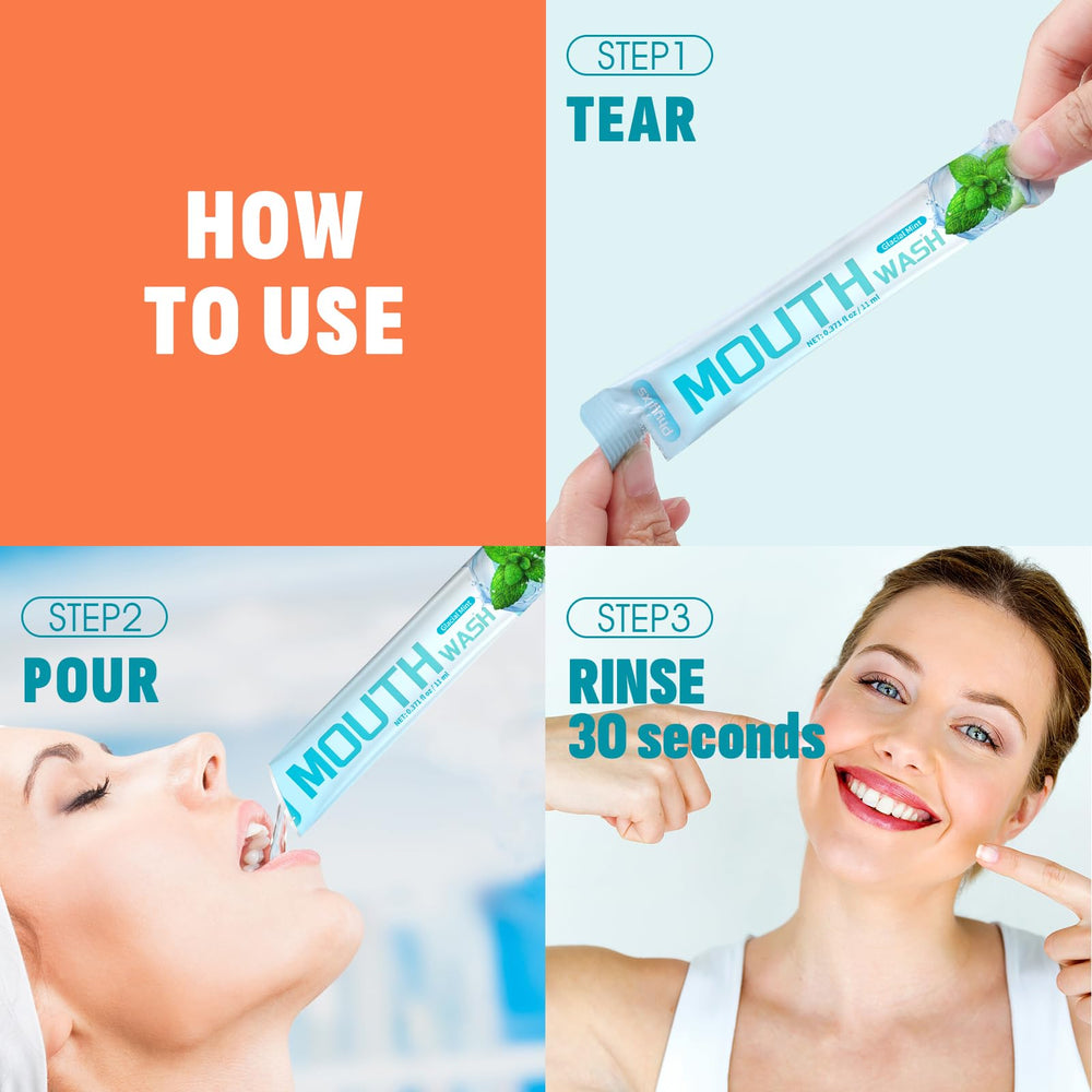 Rich Blueberry flavor mouthwash packet