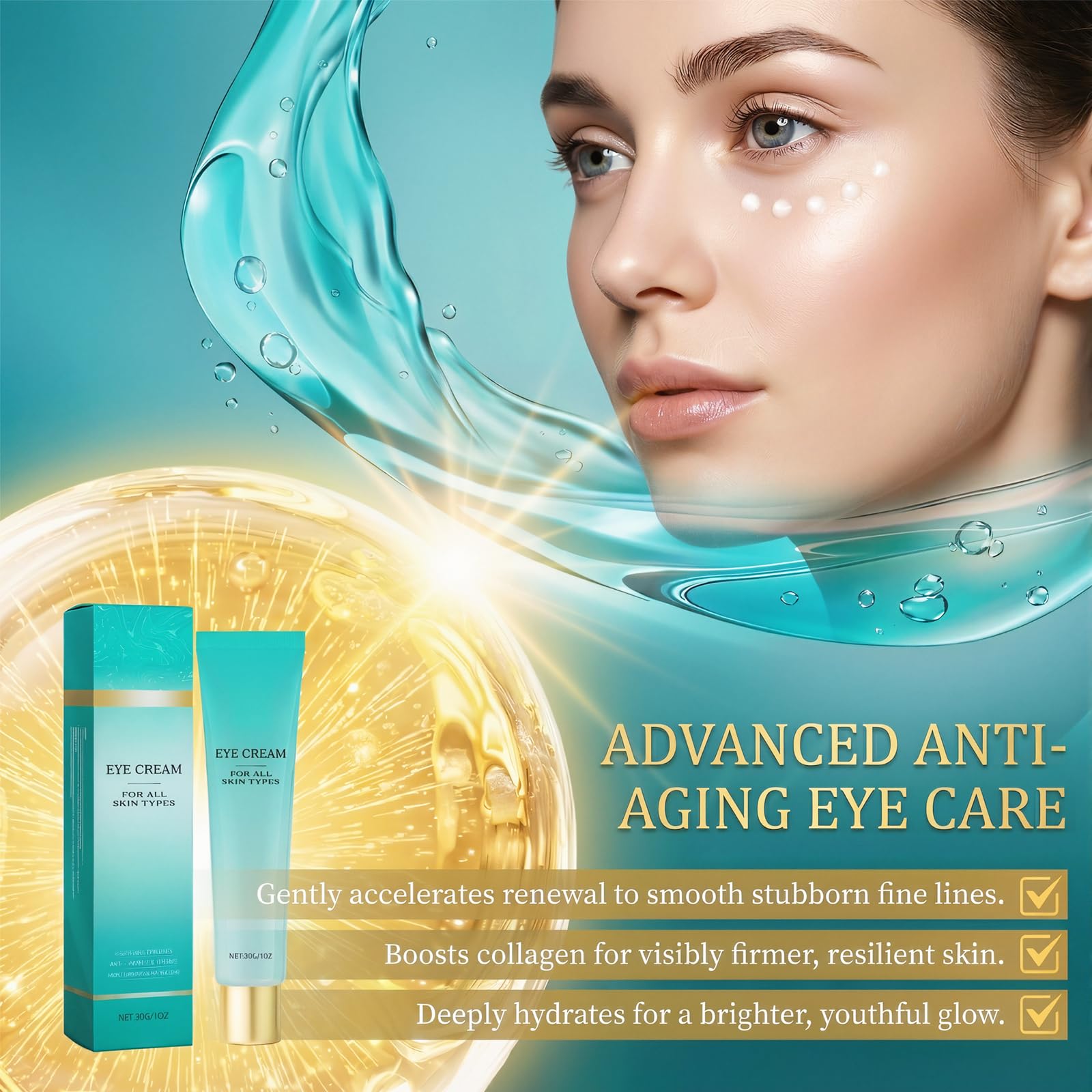 PIFLAT Retinol Eye Cream bottle with pump for targeted care.