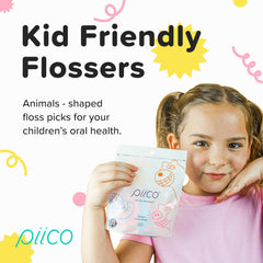 Assorted Piico fluoride-free floss picks in colors