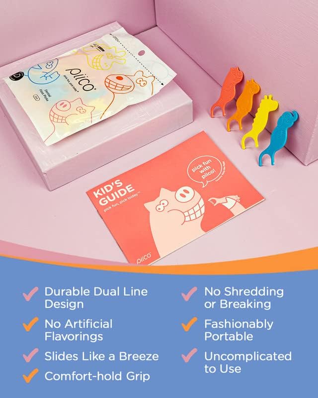 Twin line dental floss picks for kids