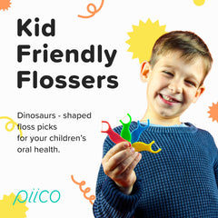 Unflavored, unwaxed dental floss picks for children