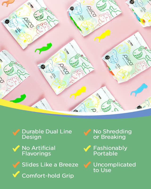 Unflavored no-fluoride dual-line floss for kids