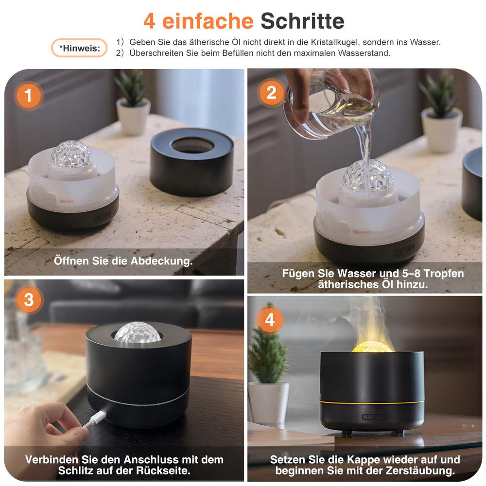 PiKaPiKaP diffuser galaxy light enhances bedroom mood.