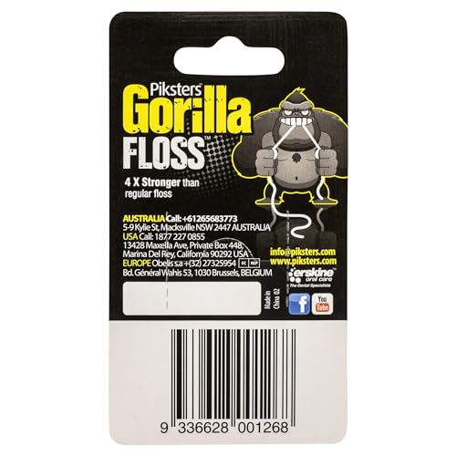 Packaging of Piksters Gorilla dental floss 30m