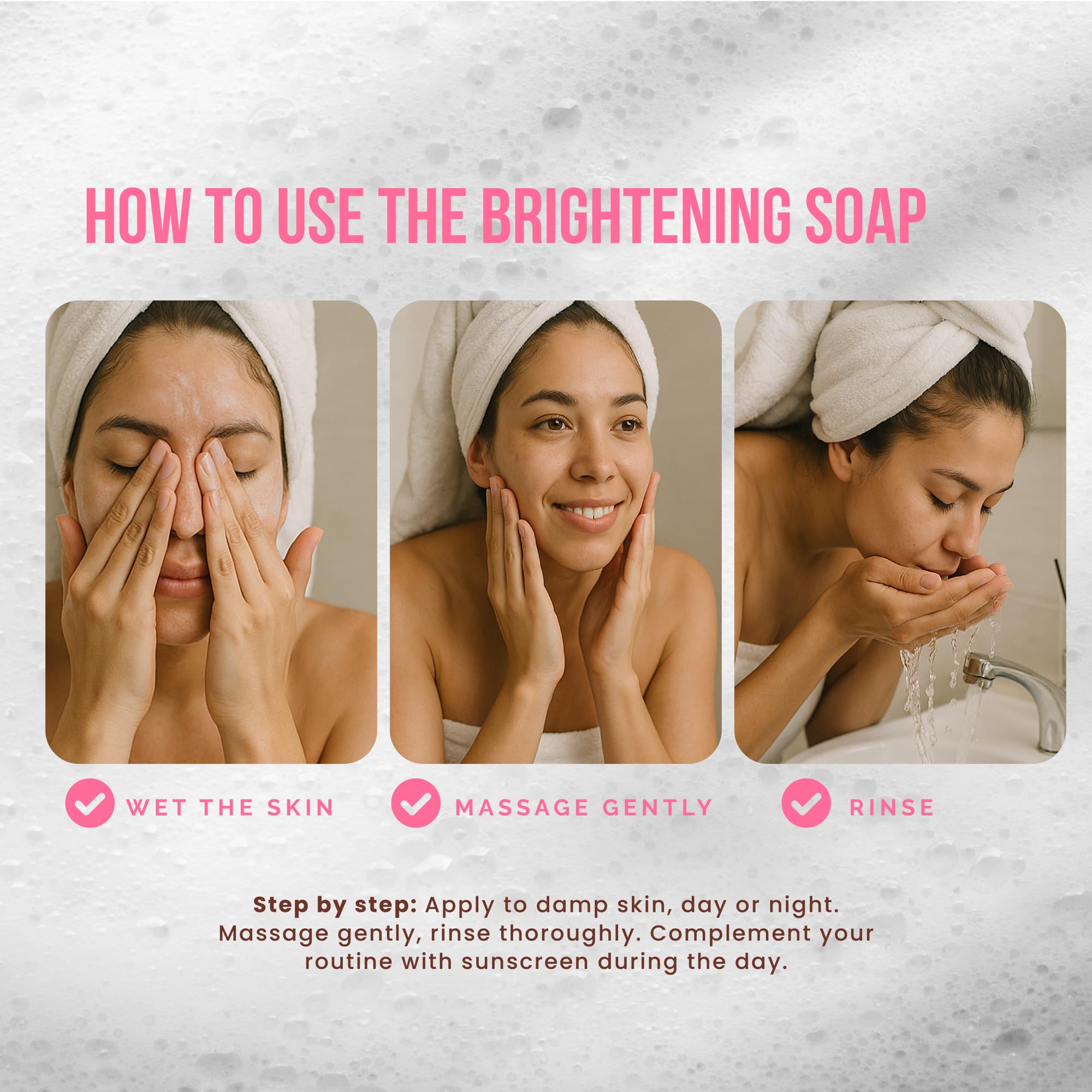 Pili Natural soap highlights niacinamide for even tone.