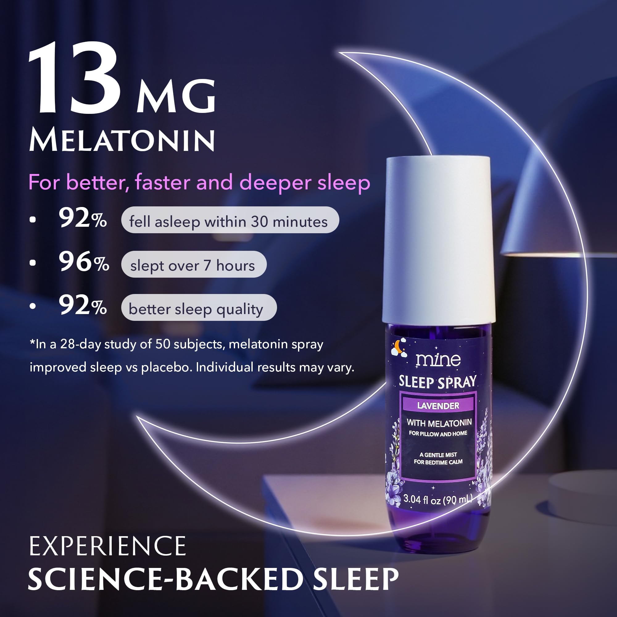 Pillow mist spritz on bed linen for relaxation