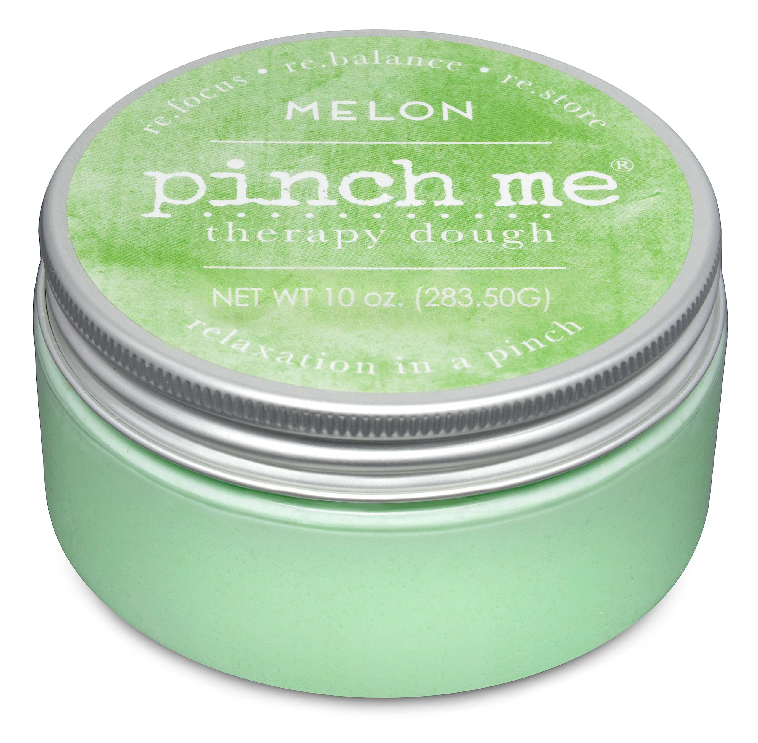 Close-up of Pinch Me Therapy Dough Melon scent being squeezed