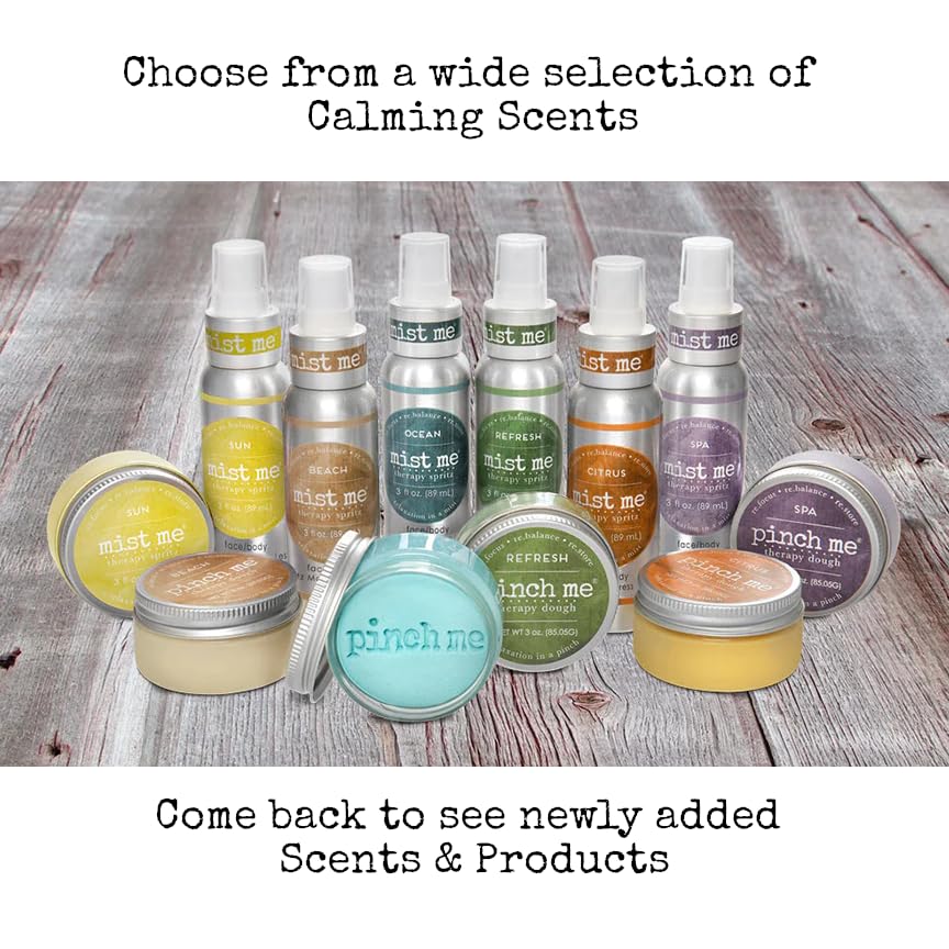 Person squeezing Pinch Me Therapy Dough Ocean scent for stress relief