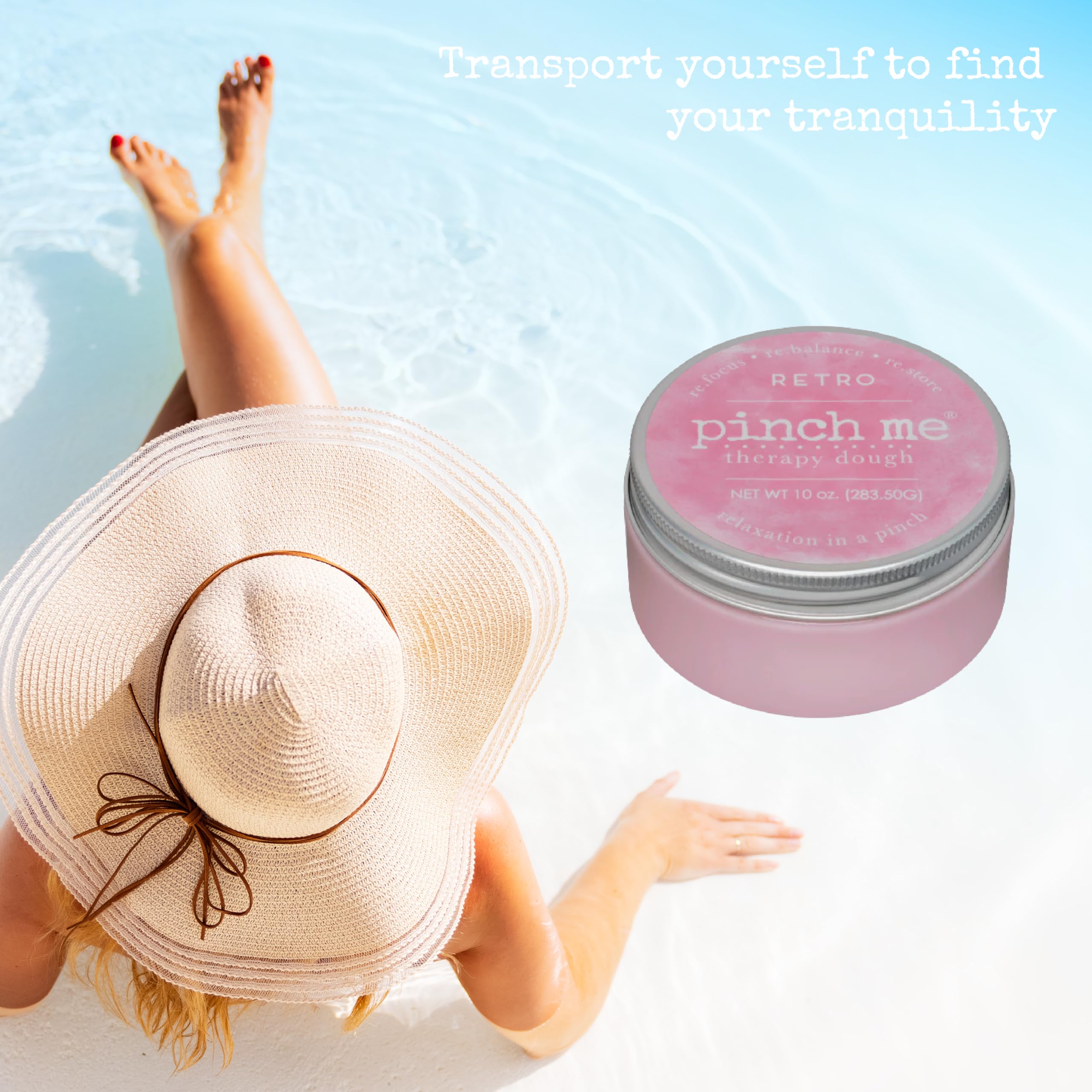 Retro packaging for Pinch Me Therapy Dough 10 oz