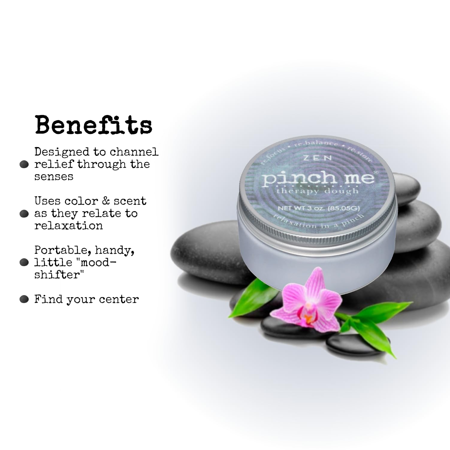 Lifestyle shot showing kneading the Zen putty for relaxation