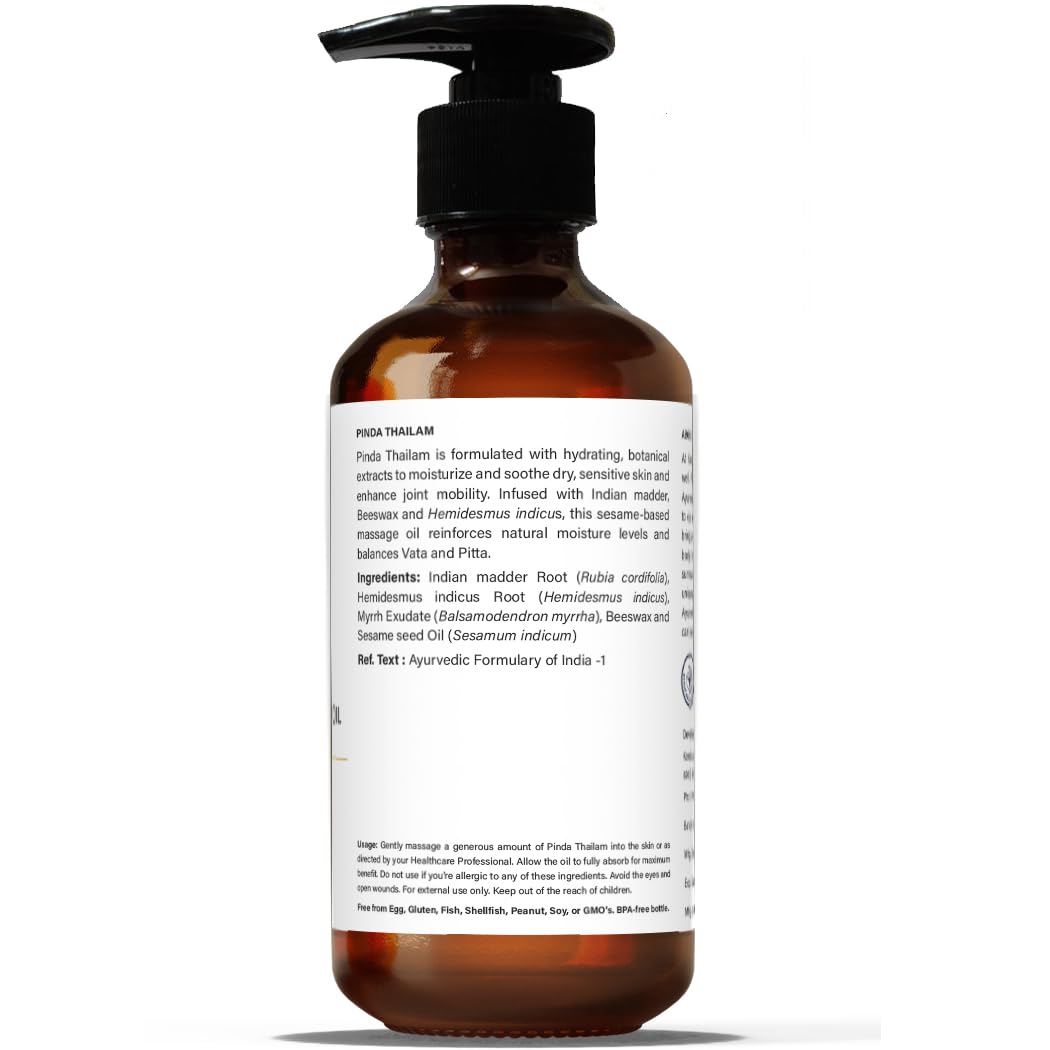 Pinda Thailam massage oil for joints and skin hydration