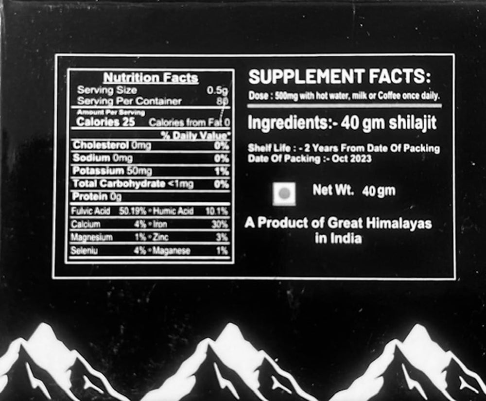 Serving suggestion of Shilajit resin