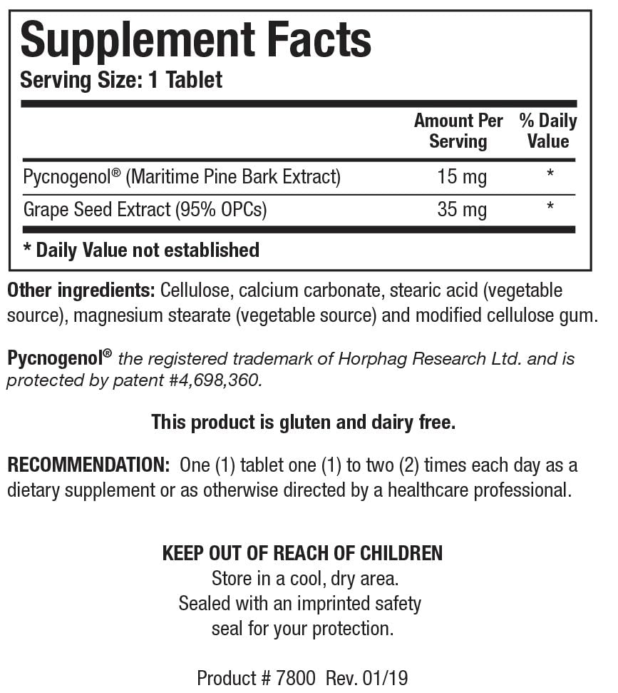 Pine bark extract Pycnogenol and oligomeric proanthocyanidins