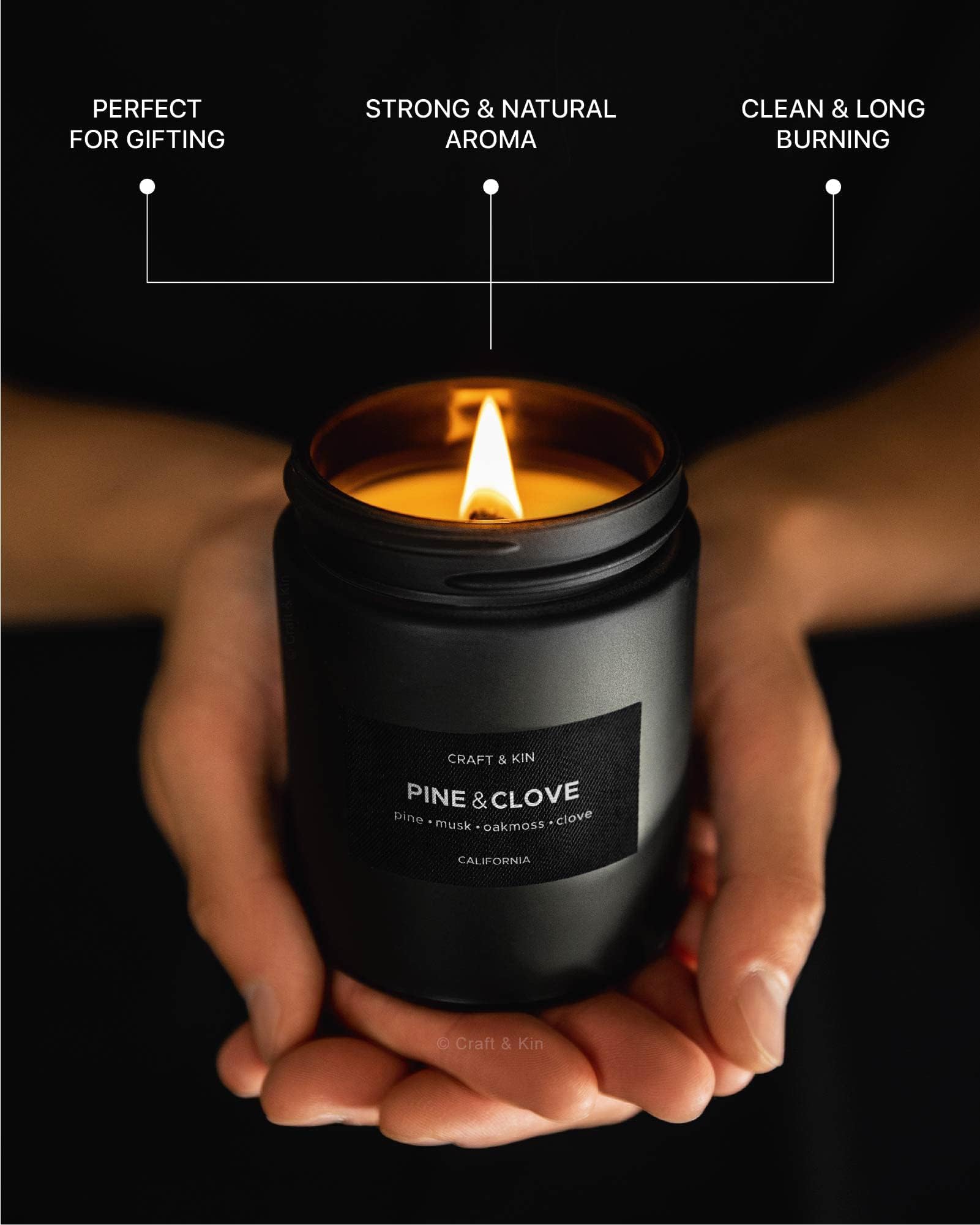 7.6 oz pine and clove scented candle burn shot