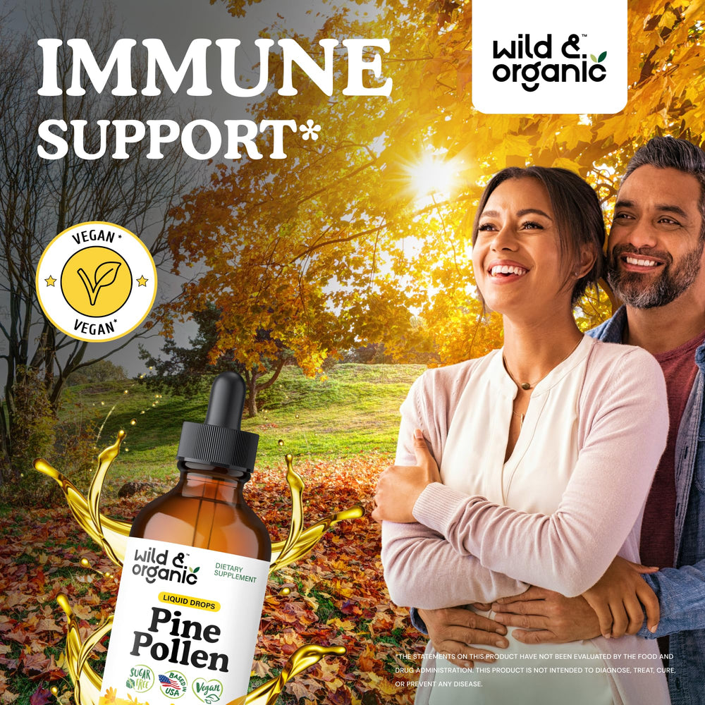 Close-up of pine pollen extract 600 mg per serving