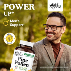 Pine pollen extract supplement with plant-based vegan ingredients