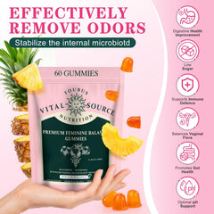 Pineapple-flavored feminine balance gummies