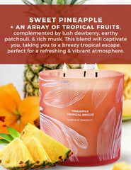 Side view of Pineapple Tropical Breeze candle